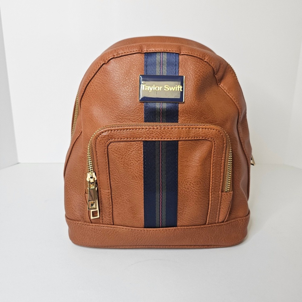Taylor Swift Official Merch Midnights Backpack Brown Patent Leather Navy